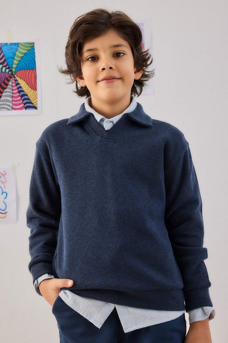 DeFacto Boy Apache Collar Sweatshirt - Image 1