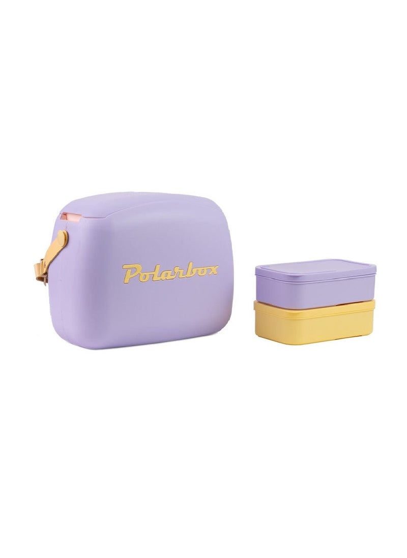 Polarbox 6 Liters Summer Pop Cooler Bag with 2 Containers Malva - Amarillo | Lunch Box | thermal cooler box | Ice Box, PB-9349 - Image 1