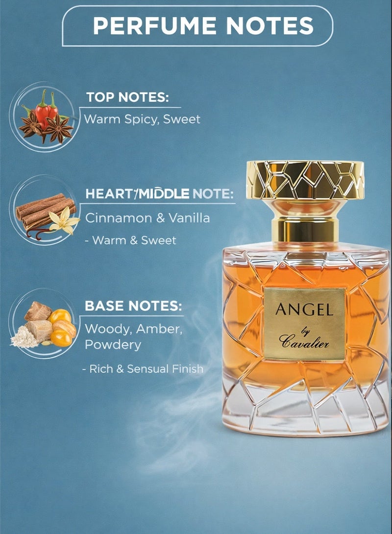Cavalier Perfume The Angel Eau de Parfum 100ml | Long Lasting Unisex Perfume with Woody, Amber & Vanilla Accord Fragrance for Men and Women |  Luxury Unisex Perfume - Image 2