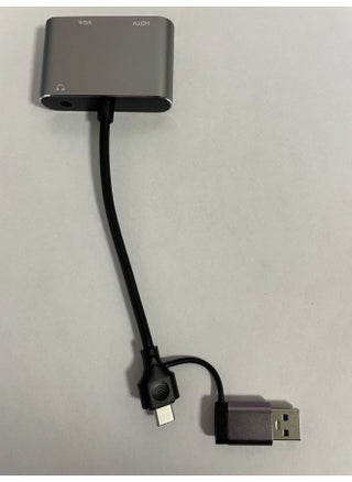 High Definition USB To HDMI VGA Adapter Converter External Notebook Graphics Card Extension Cable For Laptop Display Port-Number Of Interfaces:Gray Usb/type-c To Hdmi+vga - pzsku/ZD69060B5E03C22EF7D5CZ/45/1746202097/85c756b2-e7c3-4b9a-a434-2dd056568acc