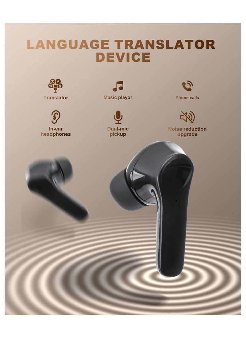 lekikpo Language Translator Earbuds Translation Earbuds Two Way Real-time Translation in 144 Languages Translating Headphones with Bluetooth APP Provide Online Instant Voice for Travel Business Learning (Black)  - Image 3