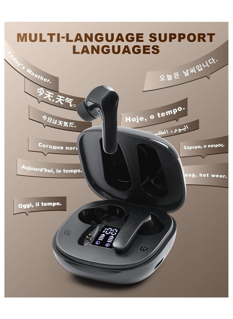 lekikpo Language Translator Earbuds Translation Earbuds Two Way Real-time Translation in 144 Languages Translating Headphones with Bluetooth APP Provide Online Instant Voice for Travel Business Learning (Black)  - Image 2