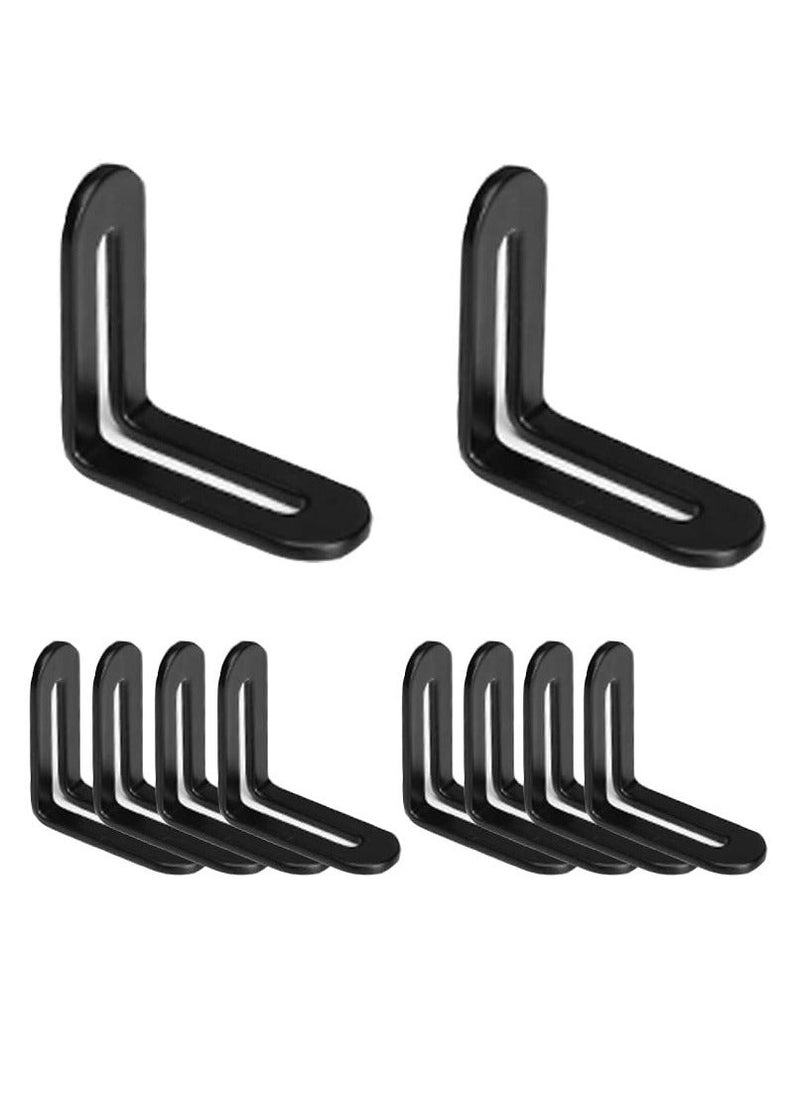 Generic 10 Pcs Adjustable L-Shape Corner Brace with Slot, Metal Connector Slidable Slotted Joint Right Angle Bracket Fastener for Wood Chair Bookshelf Board Window Furniture Cabinet DIY  - Image 1