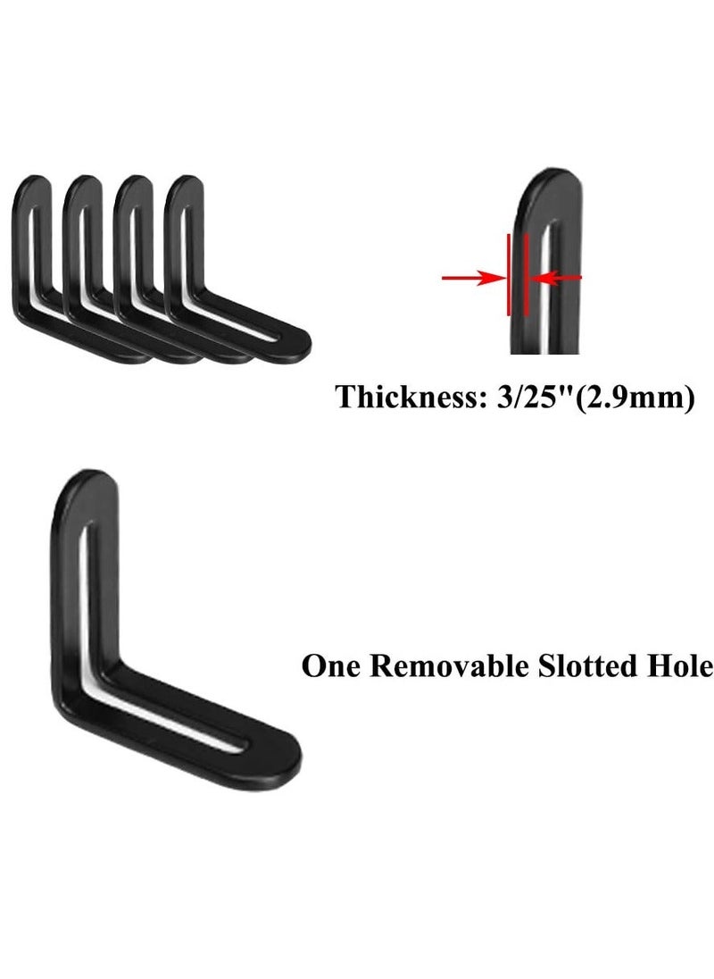 Generic 10 Pcs Adjustable L-Shape Corner Brace with Slot, Metal Connector Slidable Slotted Joint Right Angle Bracket Fastener for Wood Chair Bookshelf Board Window Furniture Cabinet DIY  - Image 5
