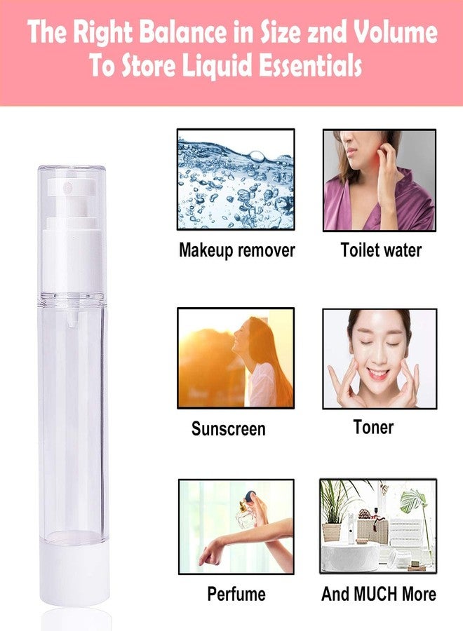 ORIGINAL MART زجاجات السفر لتوزيع مستحضرات التجميل من مارت الأصلية، مضخة فراغ بدون هواء، حاويات بلاستيكية قابلة لإعادة التعبئة، محكمة الإغلاق، مقاومة للتسرب، مثالية لكريم الأساس، الجل، المرطبات (عبوة من 2، 100 مل) - Image 3