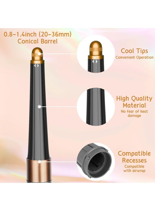 Tapered Hair Curler for Dyson Airwrap, 0.8-1.4Inch/ 20-36mm Tapered Hair Curler Compatible with Airwrap HS01/05, Hair Curler Accessory for Long Hair, Gold - Image 5