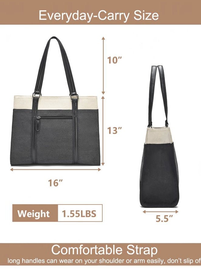 Barsine Laptop Bag for Women College Work Tote Bags Large Capacity Bookbags Shoulder Purse, 15.6 Inch - Image 3