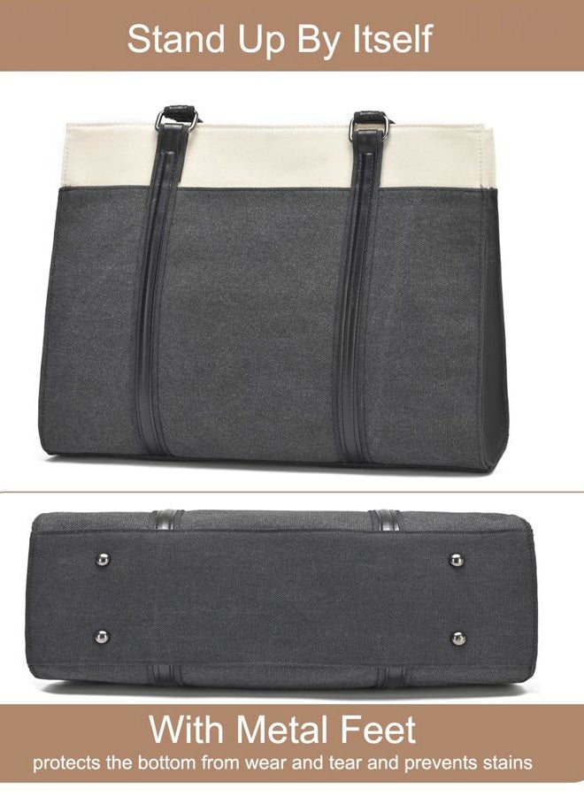Barsine Laptop Bag for Women College Work Tote Bags Large Capacity Bookbags Shoulder Purse, 15.6 Inch - Image 2