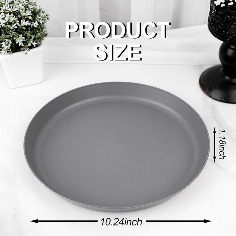 ejonirinjonir 18pcs Dark Grey Wheat Straw Plate Set  Unbreakable Deep Dinner and Lightweight Salad Plates for Camping Kitchen Picnics - Image 2