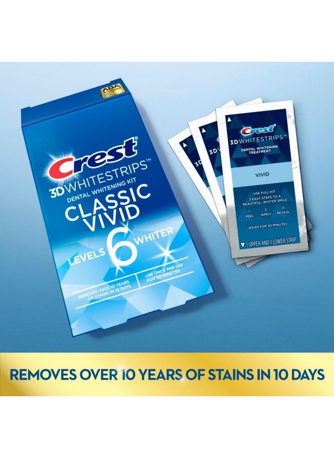 Crest Crest 3D Whitestrips, Classic Vivid, Teeth Whitening Strip Kit, 20 Strips (10 Count Pack)  - Image 1