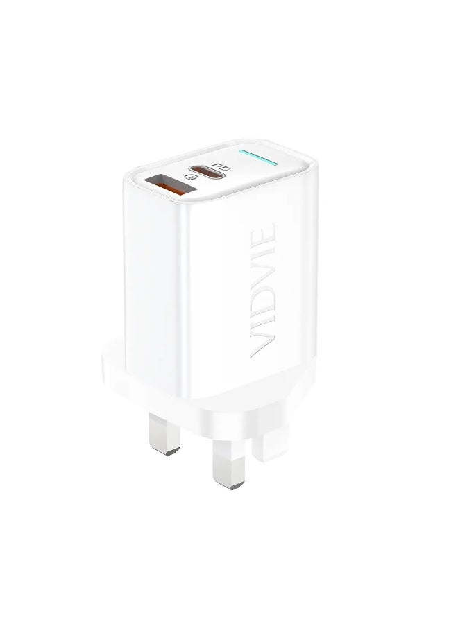 فيديفي شاحن حائط سريع VIDVIE PLB169 بقوة 33 واط مع منفذ Type-C ومنفذ USB-A – يدعم PD/PPS - Image 2