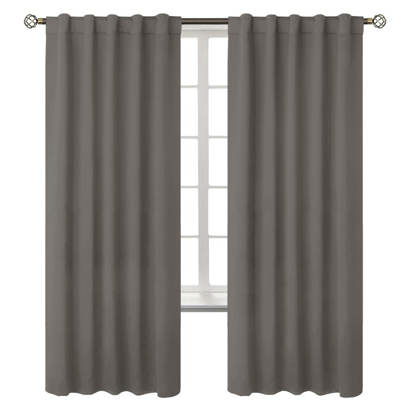 BGment Blackout Curtains 84 inches Long - Rod Pocket and Back Tab Thermal Insulated Room Darkening Curtains for Living Room  42 x 84 Inch  2 Window Curtain Panels  Grey - Image 2