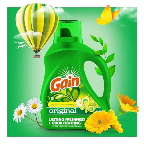 Gain Liquid Laundry Detergent, Original Scent, 154 fl oz, 107 loads, Freshness + Odor Fighting, High efficiency washing machine iquid cleaning soap - Image 4