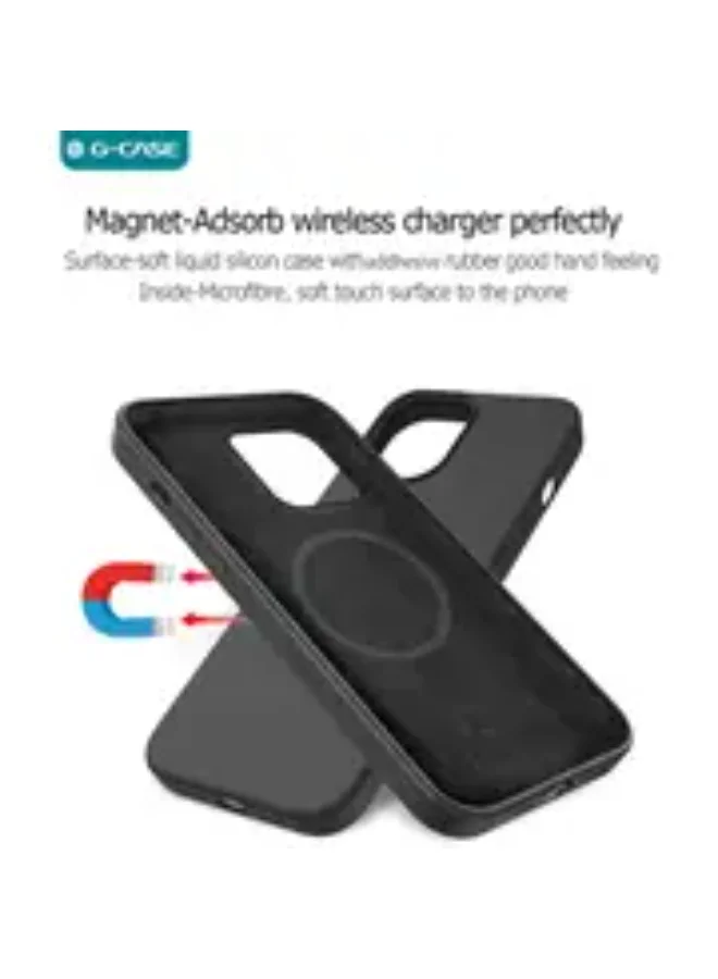 MG Maxguard Efficiente Series Silicone Magnetic Case for iPhone 14 Pro, Black, MG-C020-BK