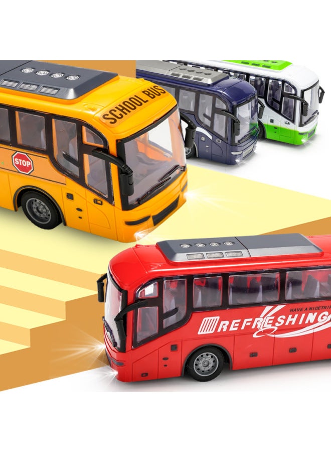 Large Electric Remote Control Car Bus Wireless Light Simulation Car Children Boy Toys Wholesale-Color:Remote Control Bus 【white And Green】】-Proportion:1 Set Of Rechargeable Batteries + Charging Stand - Image 5