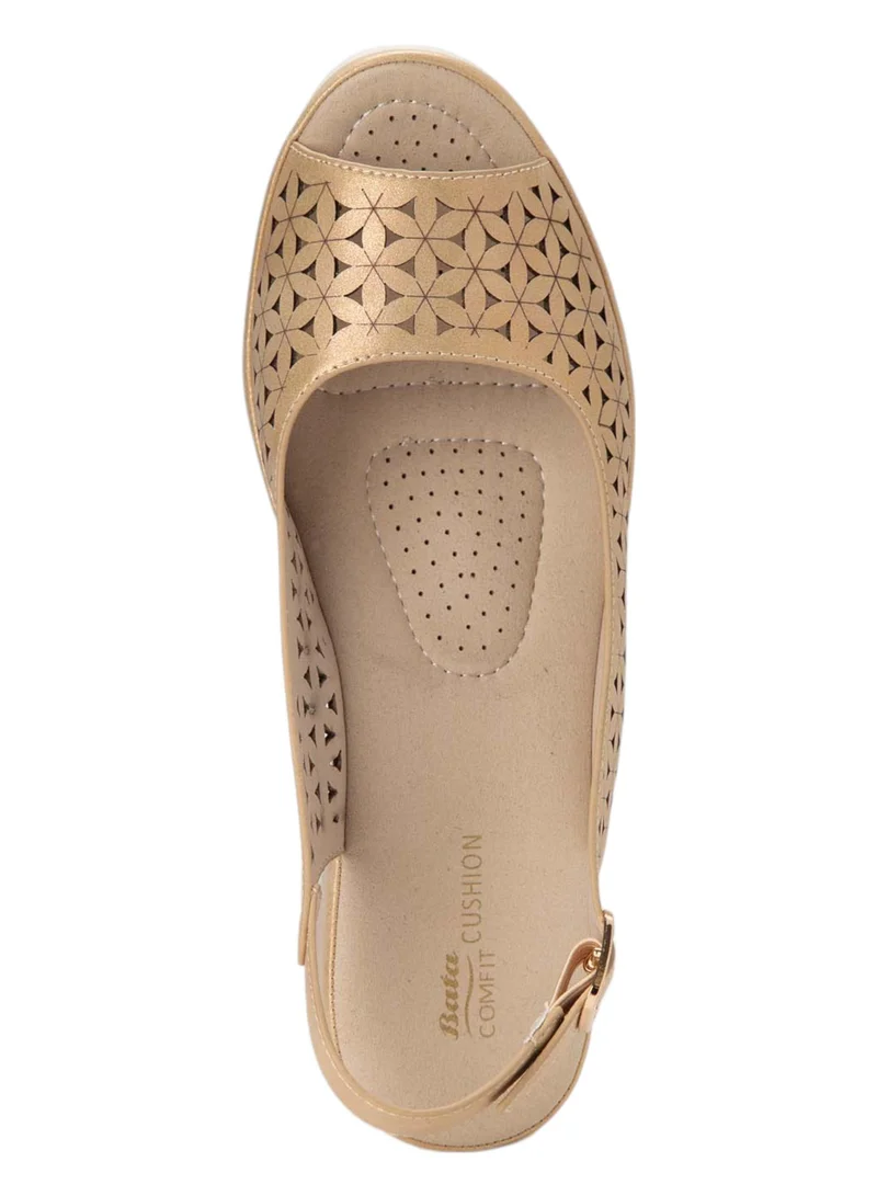 Bata Comfit Cutwork Detail Wedge Sandals