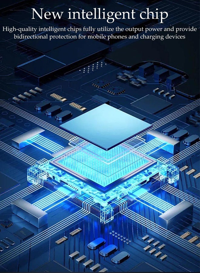 DUNISO 5 in 1 Car Charger with LED Ambient Light and Digital display,Double telescopic cable,2 USB Ports Fast Car Chargers Adapter,Adjustable 180-Degree Charging Plug - Image 3