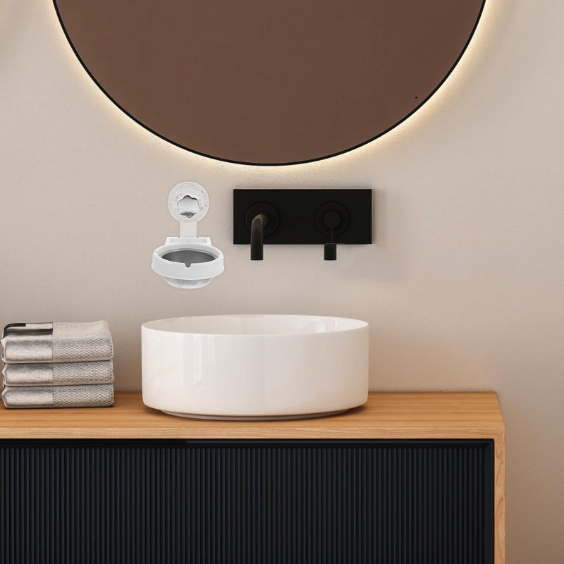 Windproof Wall Mounted Ashtray Stainless Steel No Drill Installation White - Image 5