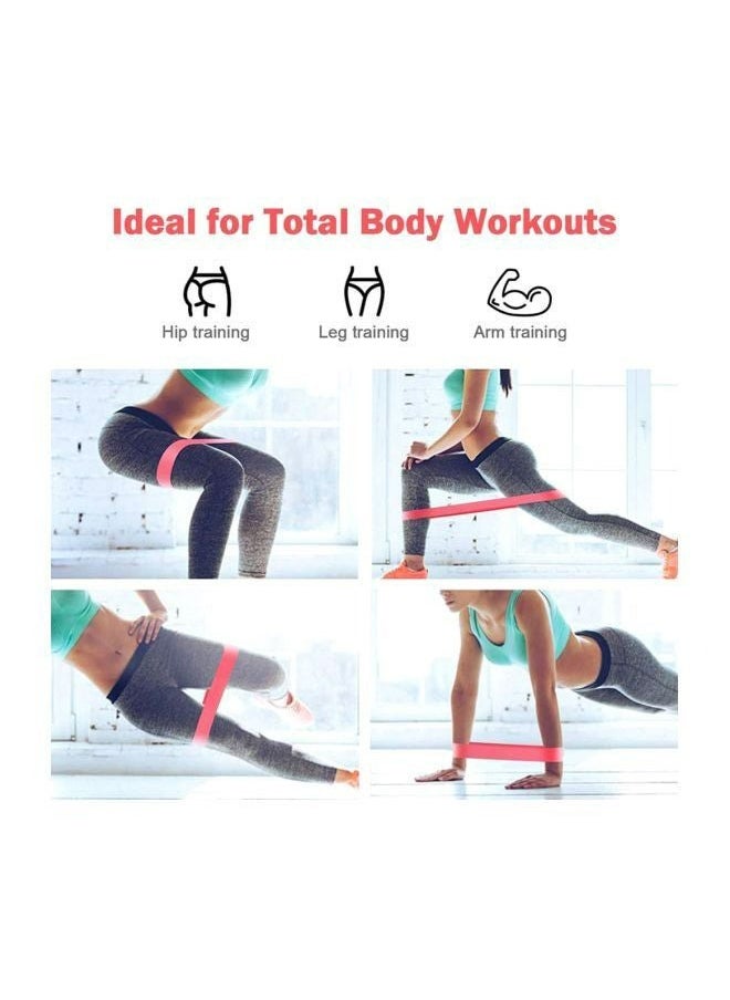 Halamine 5-Piece Resistance Loop Exercise Bands With Carry Bag Set,Unbreakable 100% Natural Latex Exercise Bands,Pink,600mm*50  - Image 2