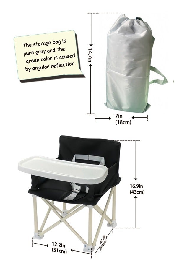 Aideli Baby Booster Seat Portable with Tray - Removable Foldable for Dining, Travel, Beach & Picnic with Safety Belt - Image 5