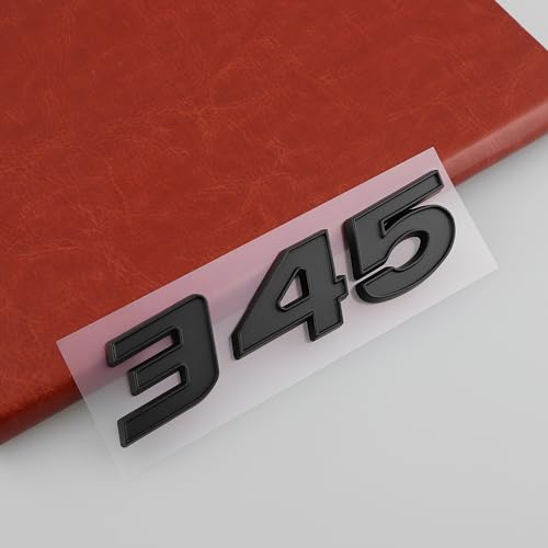 UpAuto 2 pcs 345 Emblem Badge 3D Self-Adhesive Nameplates 345 for Dodge Challenger Chrysle 300c (Black) - Image 2