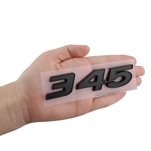 UpAuto 2 pcs 345 Emblem Badge 3D Self-Adhesive Nameplates 345 for Dodge Challenger Chrysle 300c (Black) - Image 4
