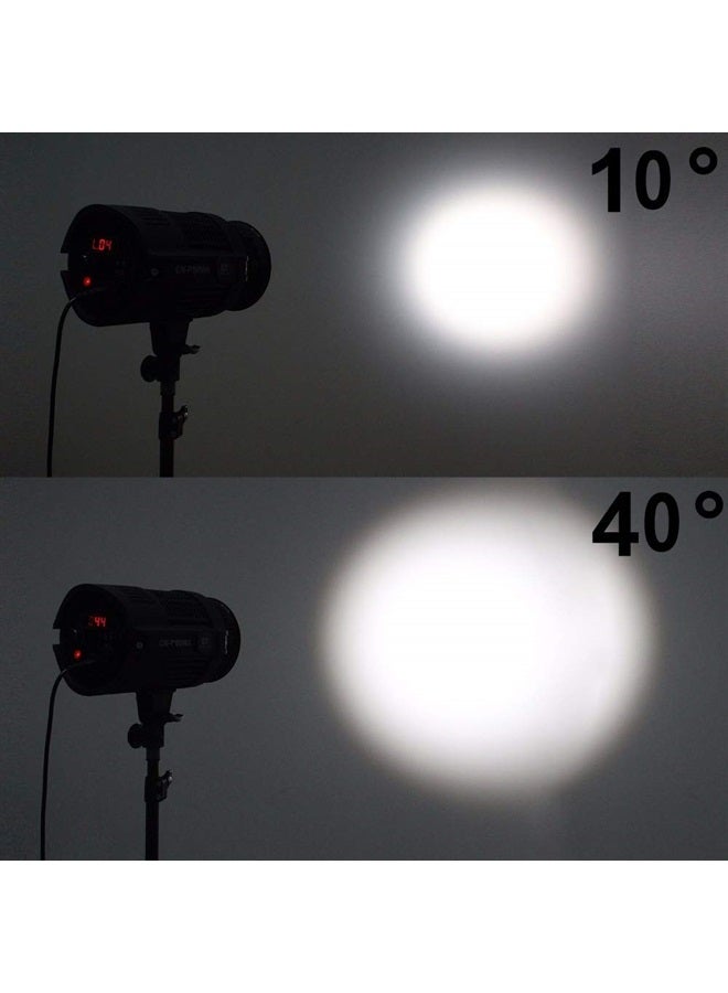 EXMAX NG-10X Fresnel Lens Focusing Adapter Fresnel Spot S-Mount Adapter Attachment 10-40° 5X Brighter Focus Lens Adjust for godox sl-60w Bowens Mount Studio Light Flash LED Light 4 Color Gel Filters - Image 5