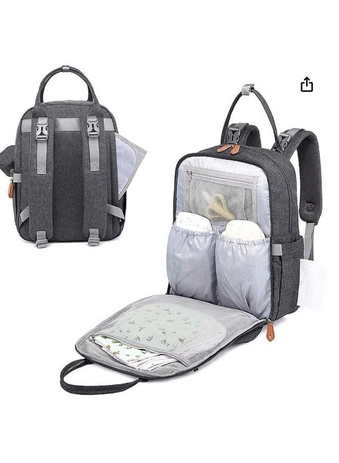Tabernimbus Diaper Bag Backpack - Baby Essentials Travel Bag - Multi function Waterproof Diaper Bag, Travel Essentials Baby Bag with Changing Pad, Stroller Straps & Pacifier Case - Unisex, Dark Gray - Image 3