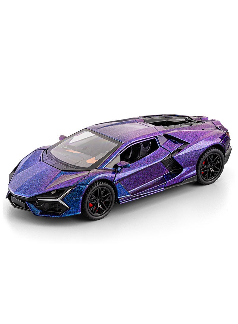 نموذج سيارة لامبورغيني من سبائك الألمنيوم 1:32 مع أبواب قابلة للفتح، زينة قابلة للجمع، لعبة سيارة واقعية يمكن تقديمها للأصدقاء والعائلة - Image 1