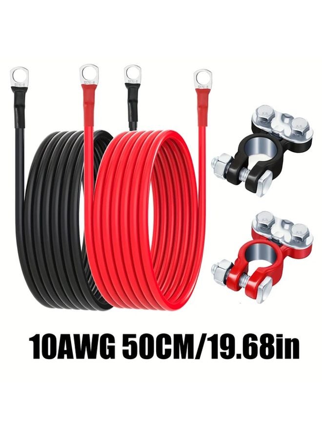 10AWG أطراف توصيل البطارية 50 سم مجموعة أدوات العقص للسيارات - Image 1
