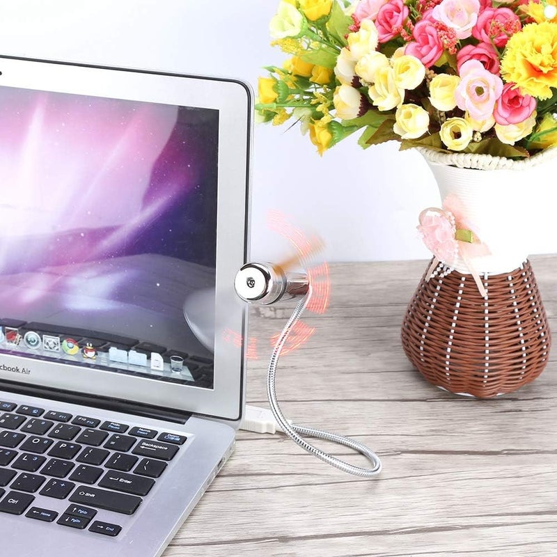 كلاراكو مروحة تبريد صغيرة مرنة قابلة للبرمجة بإضاءة LED RGB تعمل بمنفذ USB، مناسبة لأجهزة الكمبيوتر المكتبية والمحمولة. - Image 4