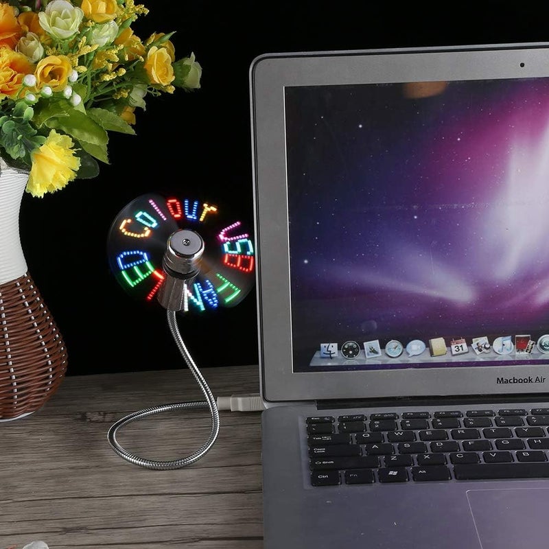 كلاراكو مروحة تبريد صغيرة مرنة قابلة للبرمجة بإضاءة LED RGB تعمل بمنفذ USB، مناسبة لأجهزة الكمبيوتر المكتبية والمحمولة. - Image 5