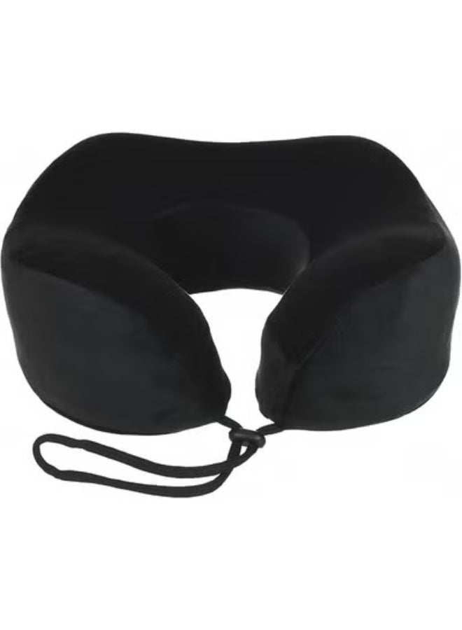 Modern Medical Memory Foam Travel Neck Pillow – Ergonomic Support for Airplanes, Cars, and Home – Premium Soft-Touch Fabric – Classic Black Travel Essential for Neck Pain Relief.
