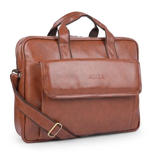 ADISA Laptop Messenger Office Bag Briefcase for Work for Men (LB6052-TAN) - Image 1