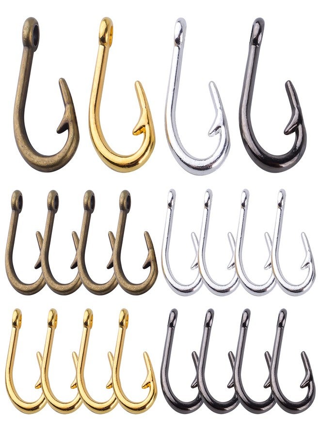BronaGrand 20pcs Fish Hook Charm Pendants Alloy Fishhooks Charms Fish Hook Bead Charm Craft Supplies for DIY Jewelry Necklace Earrings Bracelet Making Accessories - Image 1