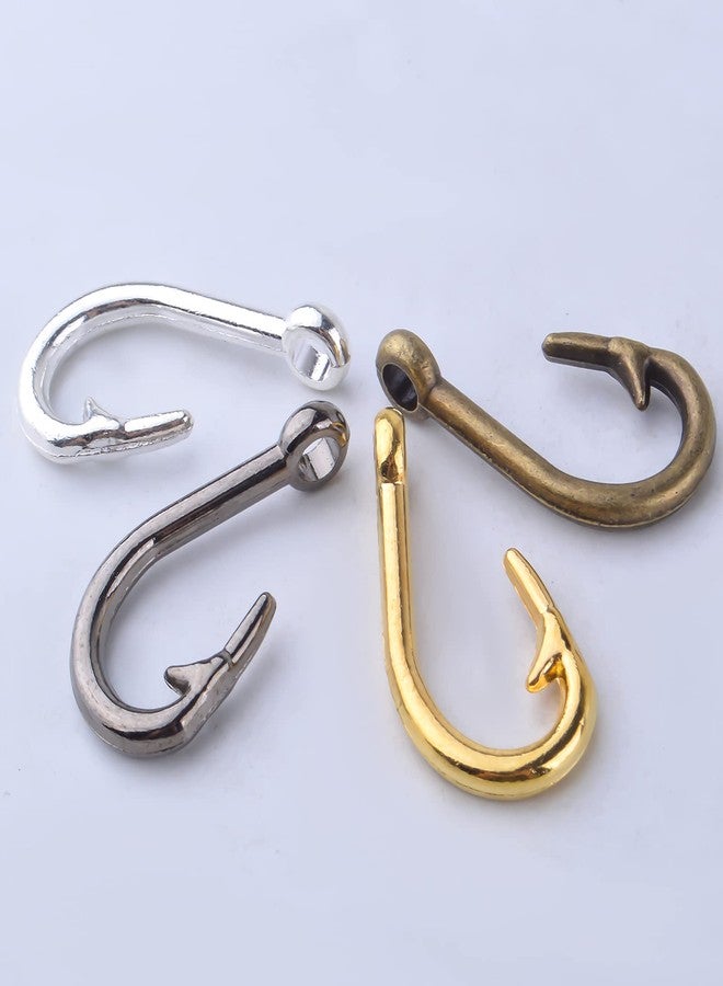 BronaGrand 20pcs Fish Hook Charm Pendants Alloy Fishhooks Charms Fish Hook Bead Charm Craft Supplies for DIY Jewelry Necklace Earrings Bracelet Making Accessories - Image 5