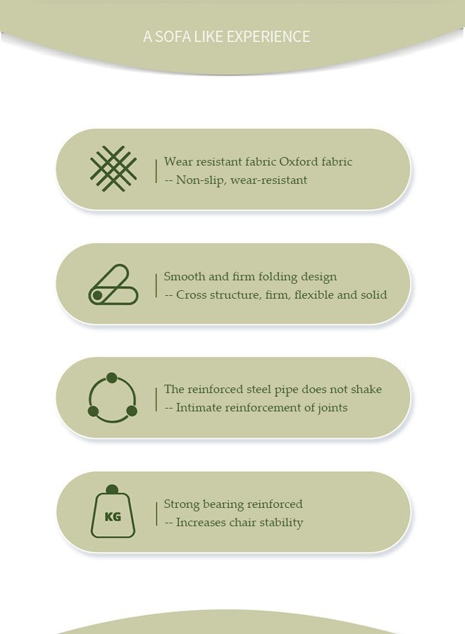 DUNISO Portable Folding Beach Chair，Multi Purpose Camping Chair For Adult，Outdoor Fishing Chair，With Armrests, Cup Mesh Bag And Handbag, Capable Of Bearing 120 Kilograms, 50 * 50 * 80cm - Image 3