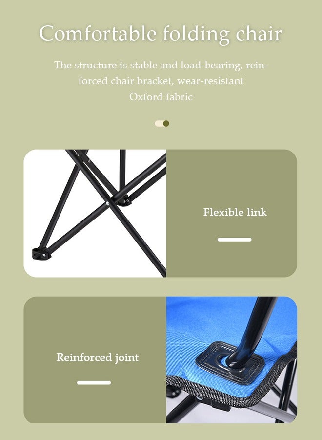 DUNISO Portable Folding Beach Chair，Multi Purpose Camping Chair For Adult，Outdoor Fishing Chair，With Armrests, Cup Mesh Bag And Handbag, Capable Of Bearing 120 Kilograms, 50 * 50 * 80cm - Image 5