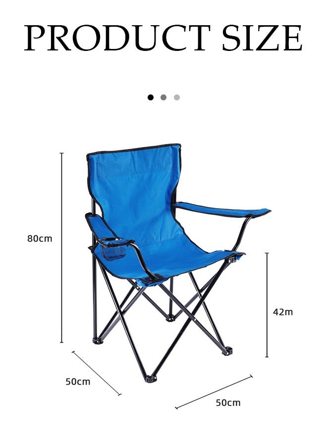 DUNISO Portable Folding Beach Chair，Multi Purpose Camping Chair For Adult，Outdoor Fishing Chair，With Armrests, Cup Mesh Bag And Handbag, Capable Of Bearing 120 Kilograms, 50 * 50 * 80cm - Image 2