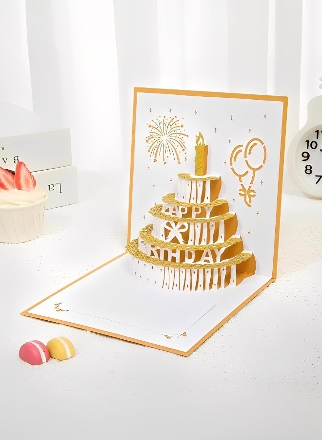 2 عبوة من بطاقات المعايدة ثلاثية الأبعاد ذات التصميم الأنيق والفخم لعيد الميلاد بطاقات هدايا متينة وصلبة أفضل التمنيات لعيد الميلاد أو التخرج - Image 4