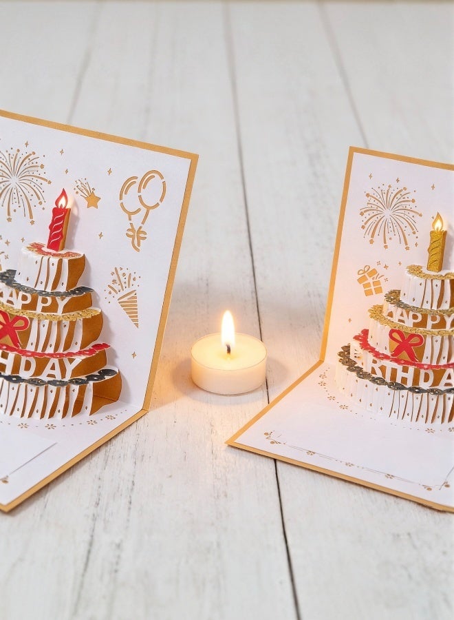 2 عبوة من بطاقات المعايدة ثلاثية الأبعاد ذات التصميم الأنيق والفخم لعيد الميلاد بطاقات هدايا متينة وصلبة أفضل التمنيات لعيد الميلاد أو التخرج - Image 3