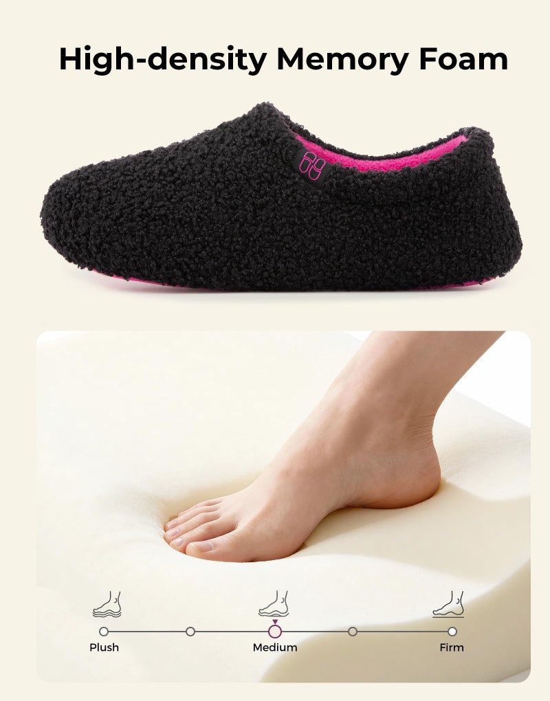 HomeTop Women's Fuzzy Curly Fur Memory Foam Loafer Slippers Bedroom House Shoes with Polar Fleece Lining for Valentine's Day (9-10 US,Astral Rose) - Image 5