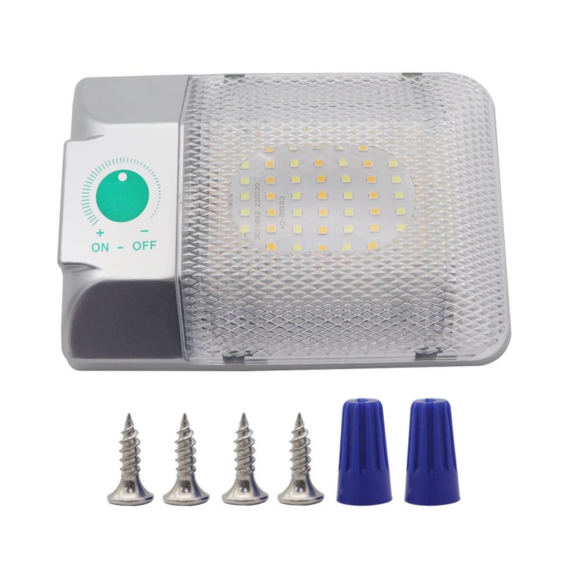 RV LED Ceiling Single Dome Light DC 9-18V 6000-6500K Touch Dimmable Interior LED Lighting with ON/OFF Switch for Car RV Trailer Camper Boat - Image 1