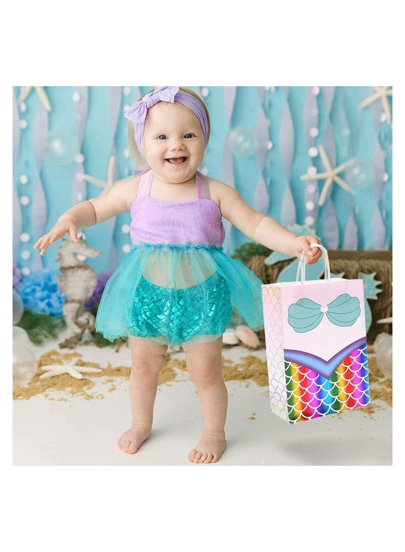 Excefore 9-Piece Birthday Gift Bag Mermaid Party Supplies Children'S Candy Paper Bag - Image 3