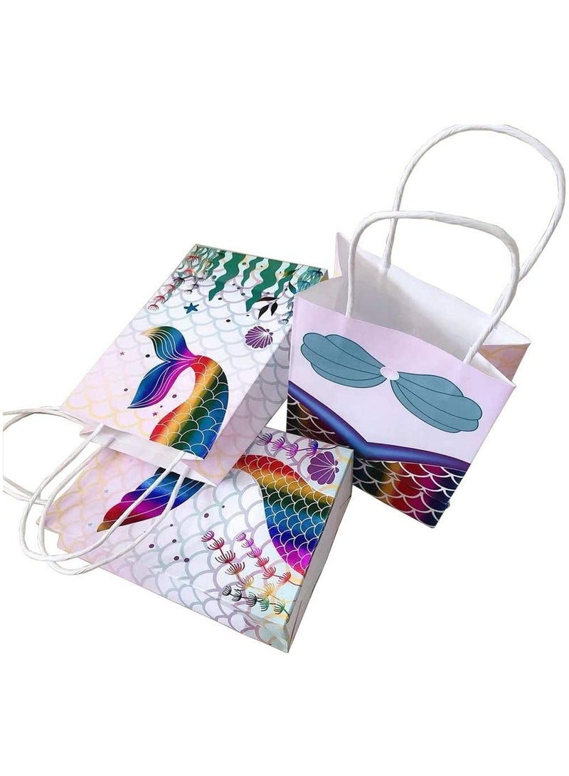 Excefore 9-Piece Birthday Gift Bag Mermaid Party Supplies Children'S Candy Paper Bag - Image 2