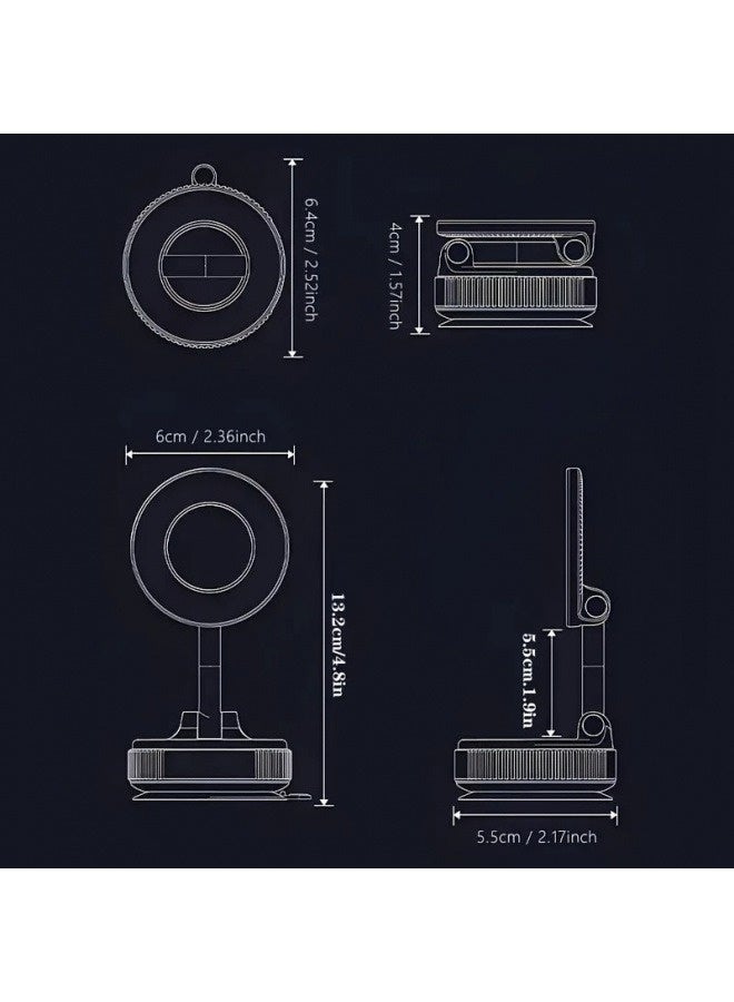2025 Upgraded 360° Rotating Car Magnetic Phone Holder - Magnetic Vacuum Dual Fixation | 360° Rotation | Anti-slip and shockproof, super strong vacuum suction cup and foldable design, suitable for various smooth surfaces such as dashboard/gym/mirror/live broadcast, with free magnetic guide ring - Image 3