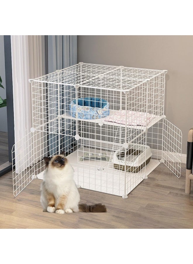 Neostyle Cat Cage Indoor, Detachable Metal DIY Pet Playpen, Portable Collapsible Pet Cat Cage Enclosure for Small and Medium Pets - Image 1