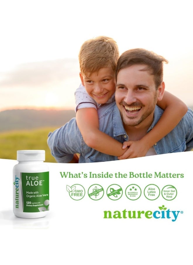 NatureCity NatureCity TrueAloe 100% Organic Aloe Vera Supplement - 120 Capsules per bottle  - Image 3