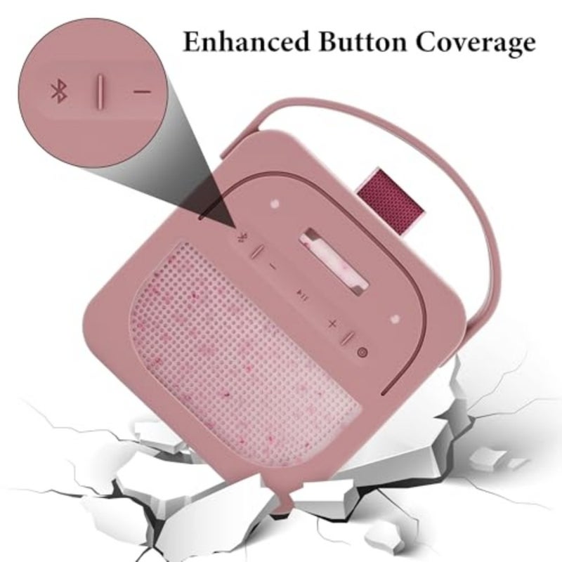 Protective Silicone Case Compatible with Bose SoundLink Micro 2nd Gen, Portable Speaker Cover with Keychain Hook, Soft Anti-Scratch Sleeve for Travel and Daily Use Pink - Image 2