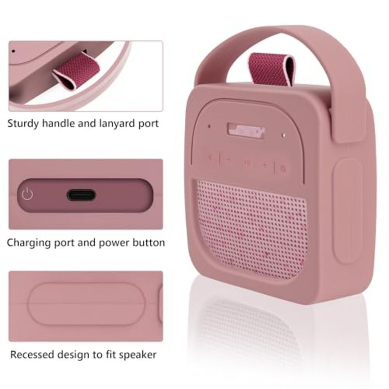 Protective Silicone Case Compatible with Bose SoundLink Micro 2nd Gen, Portable Speaker Cover with Keychain Hook, Soft Anti-Scratch Sleeve for Travel and Daily Use Pink - Image 3